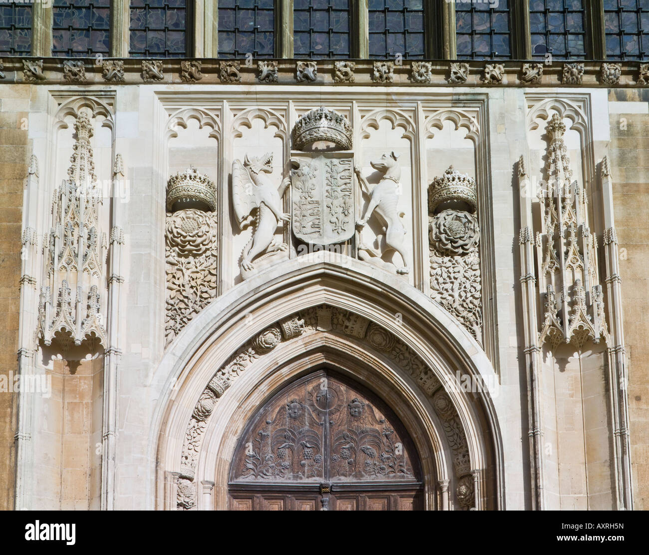 detail of west facade, King's College Cambridge chapel Stock Photo
