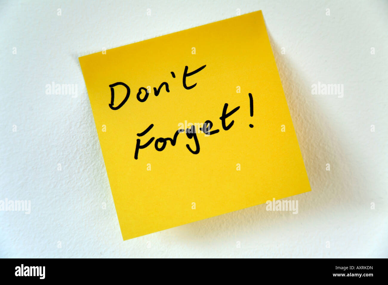 Don't Forget reminder note Stock Photo