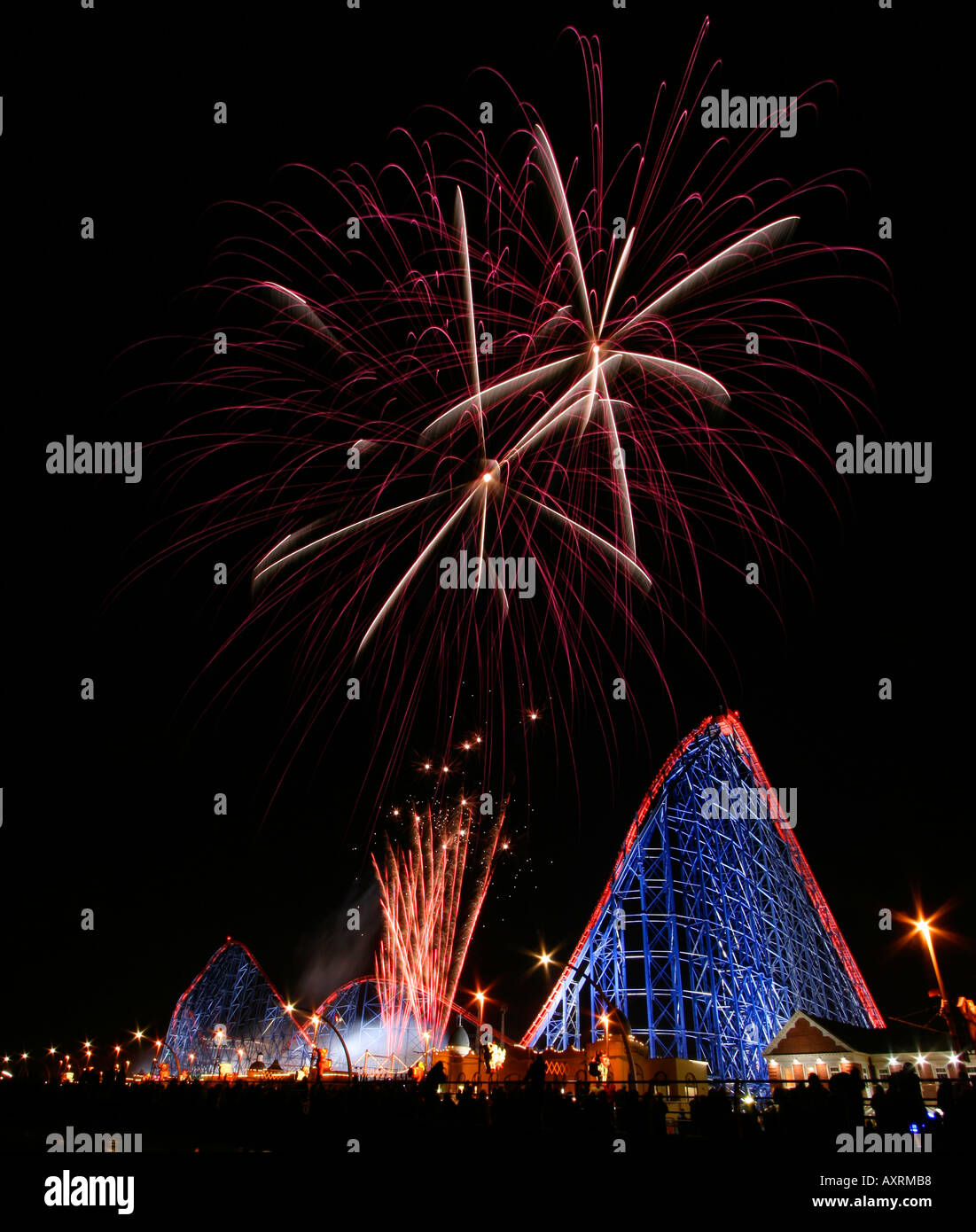 Blackpool Illuminations Fireworks Stock Photo Alamy
