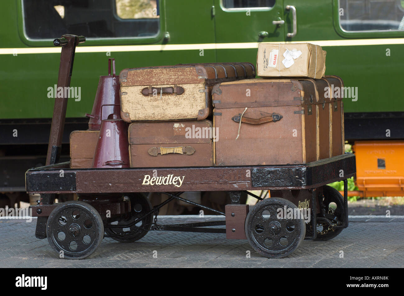 Luggage trolley at Bridgnorth Railway Station on the Severn Valley