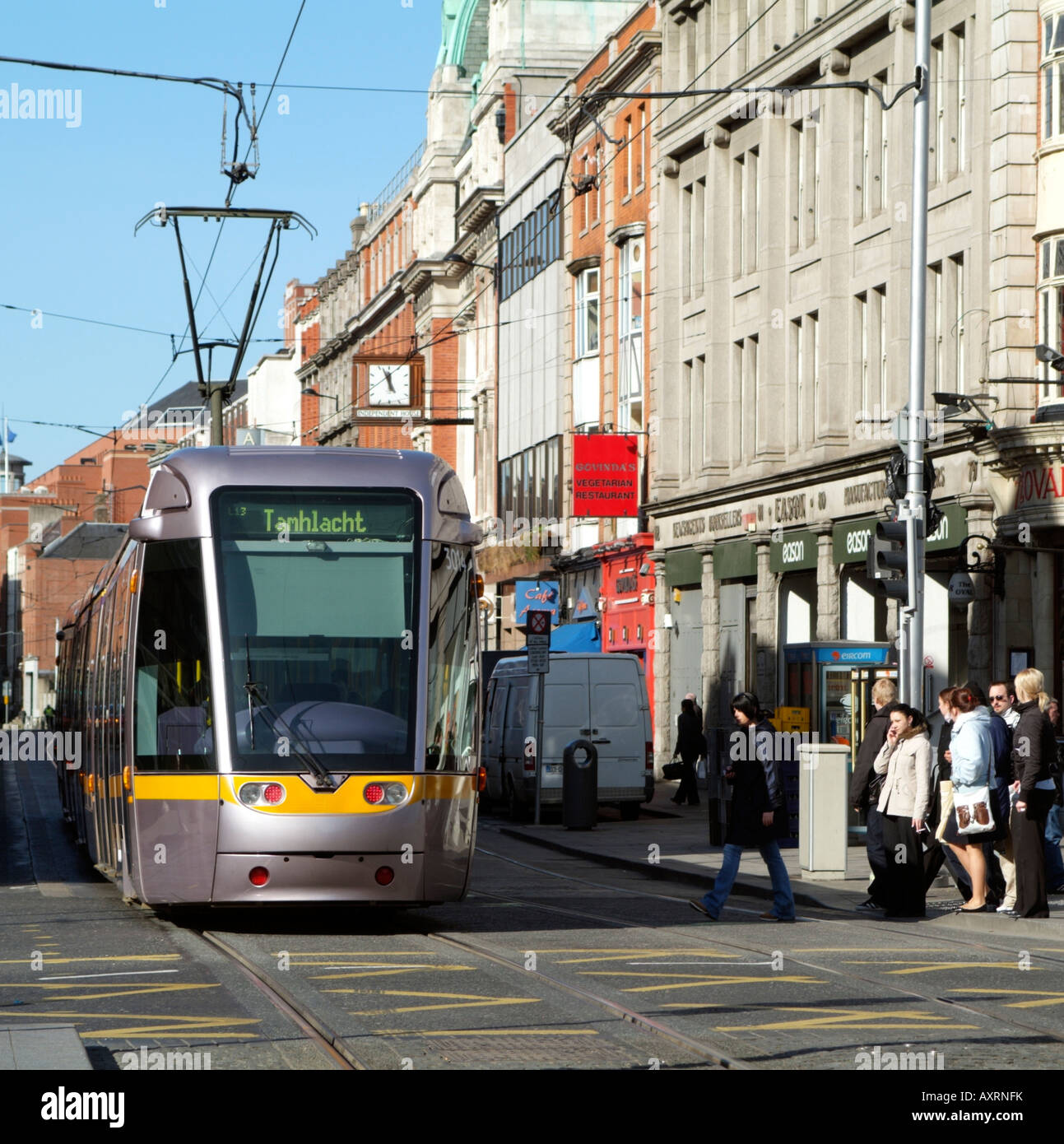 Luas Tram Light Rapid Transport in Dublin Ireland Stock Photo