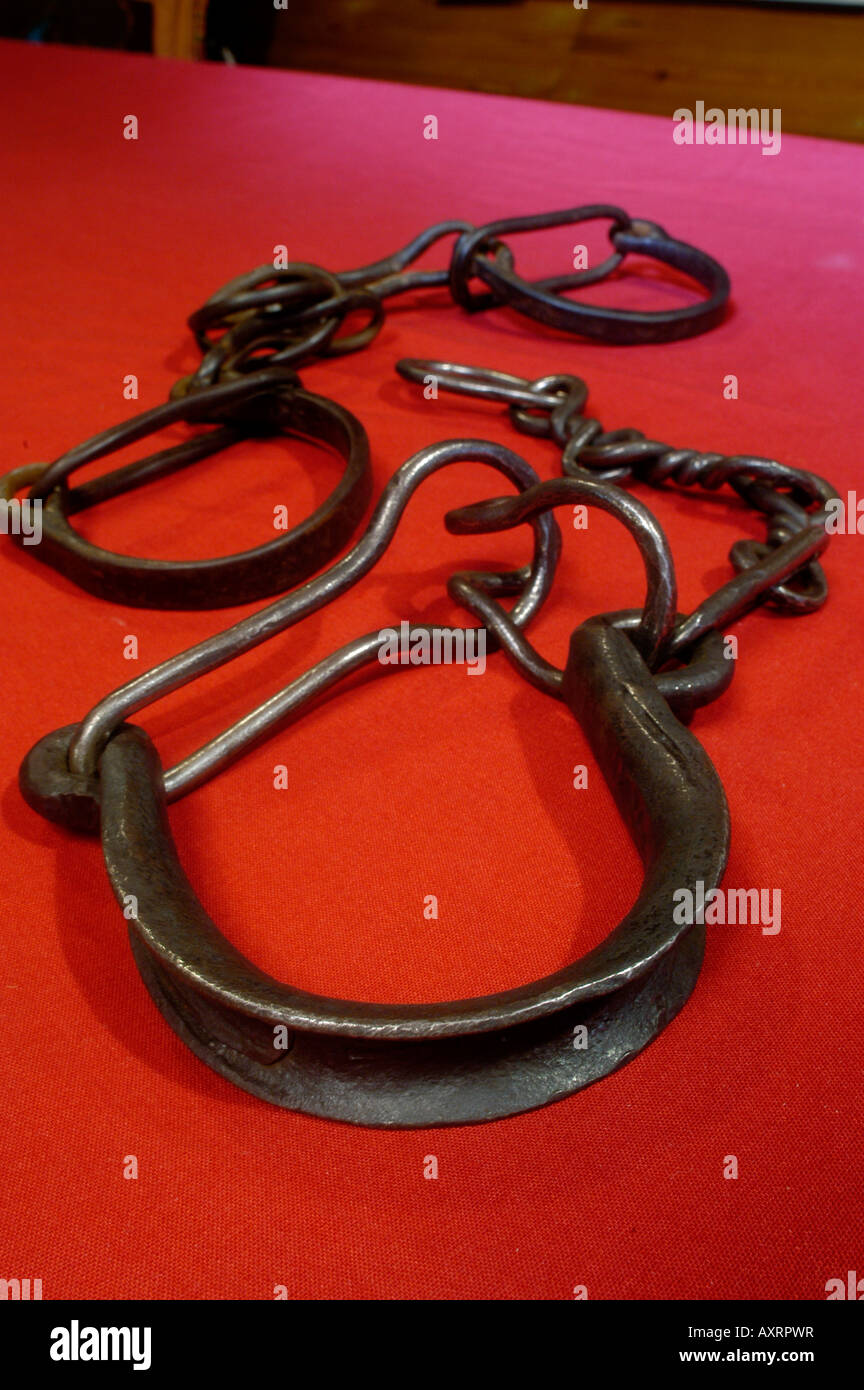 Amistad slave ship shackles cuffs shackle Stock Photo