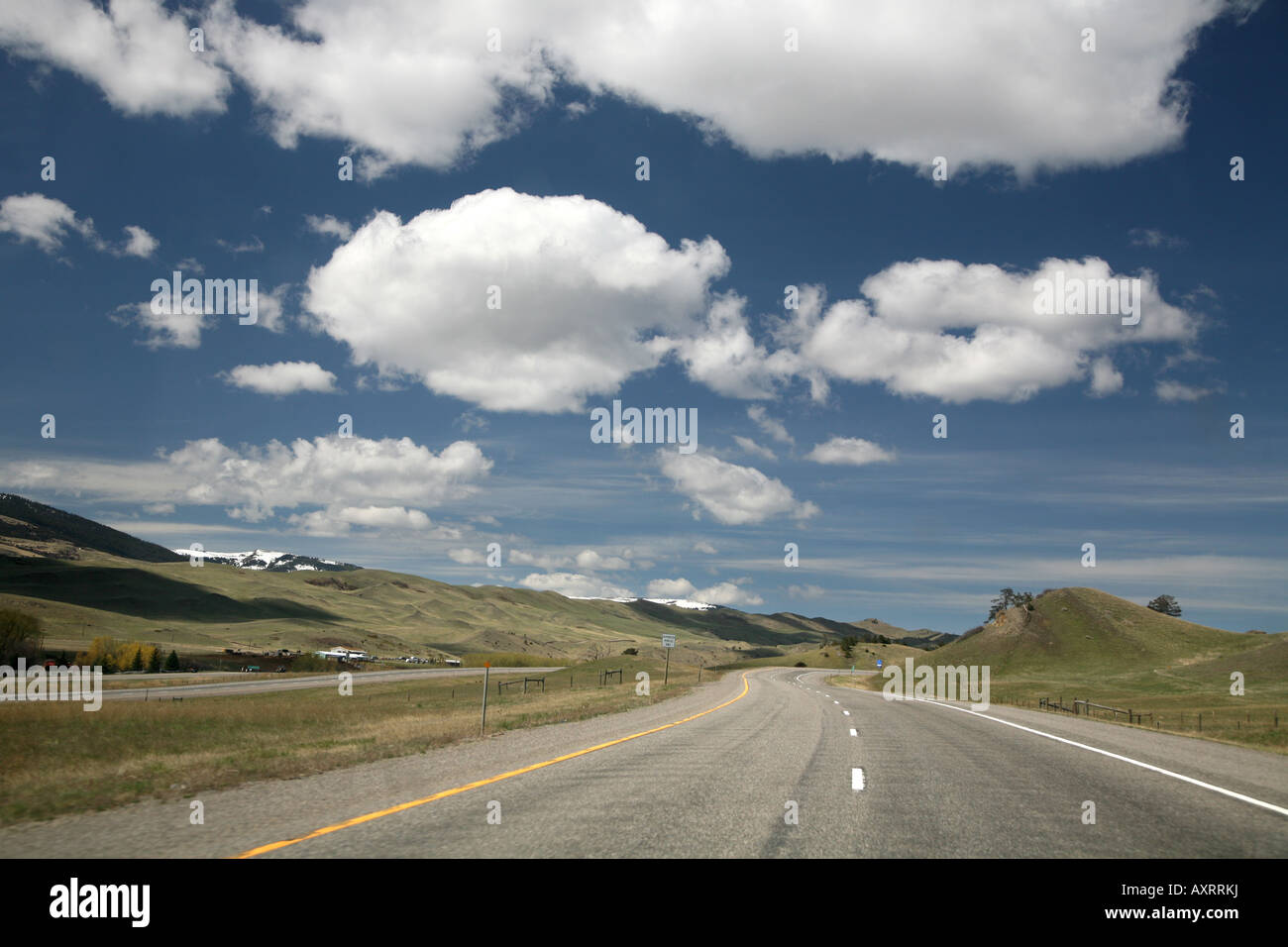 Interstate 90 in the mountains of Montana Stock Photo