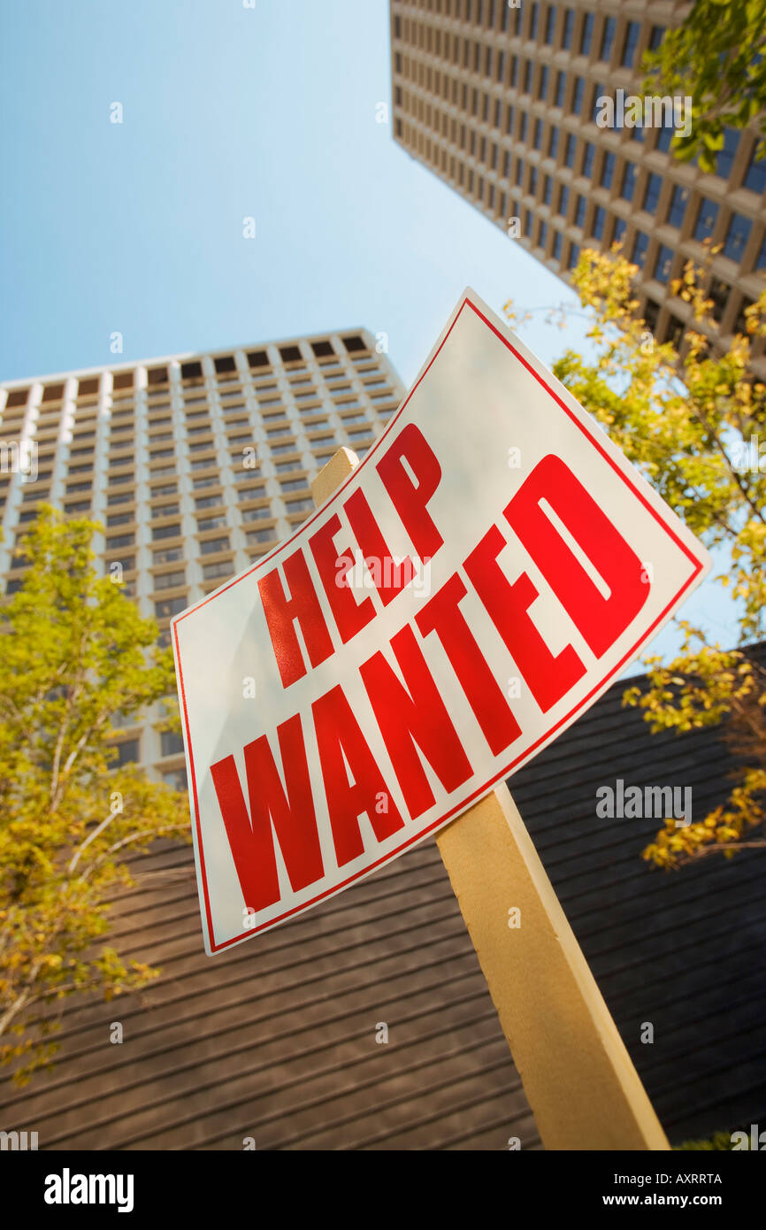 Help wanted sign Stock Photo