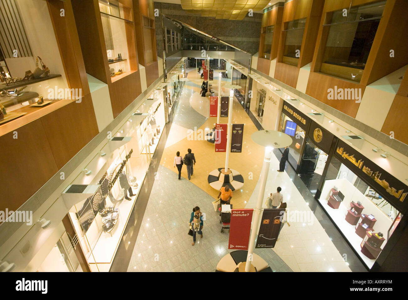 Dubai Sheikh Zayed Road Emirates towers Shopping Mall Stock Photo