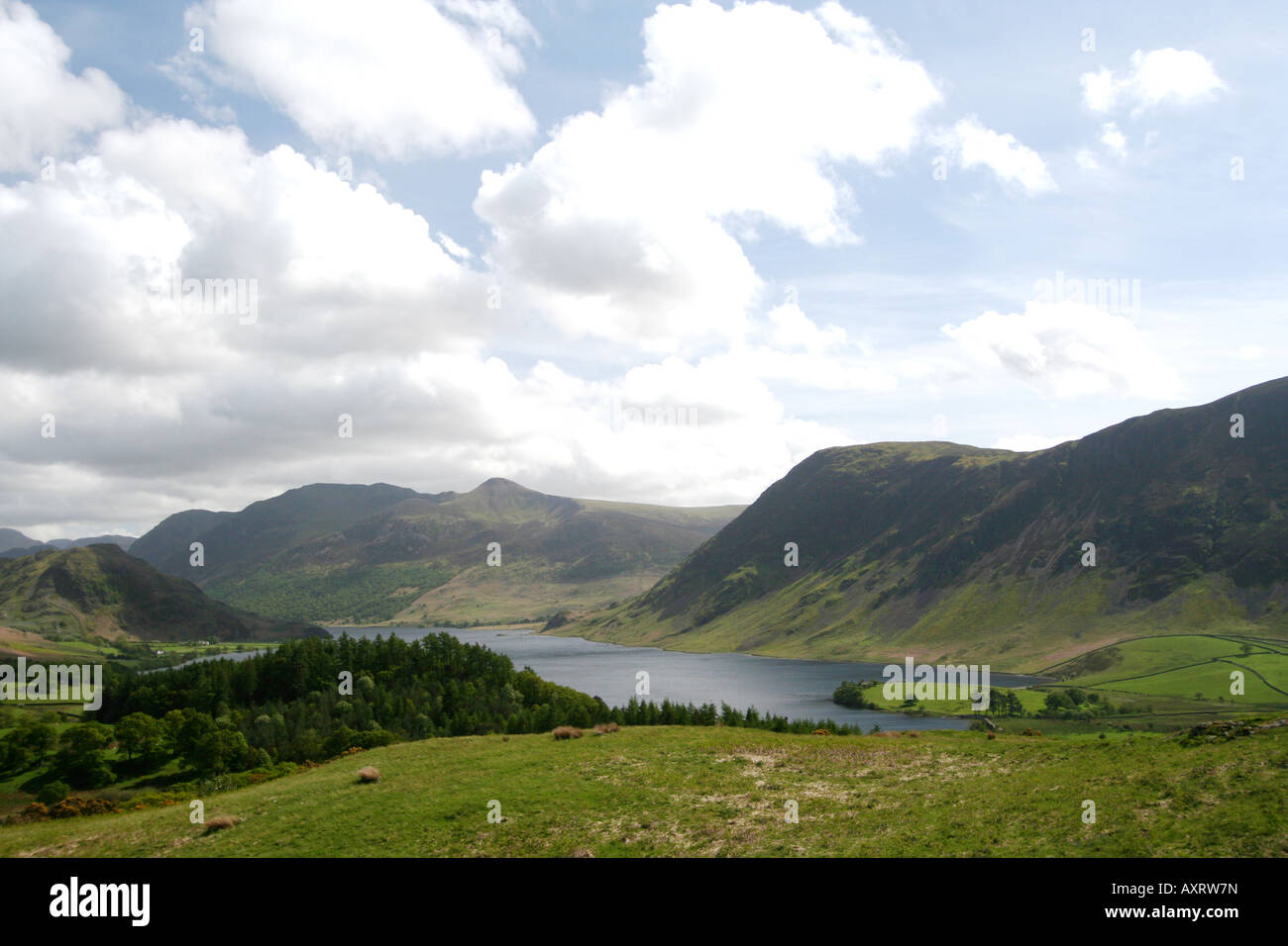 Crummock Water from Brackenthwaite Hows, Lake District, England Stock