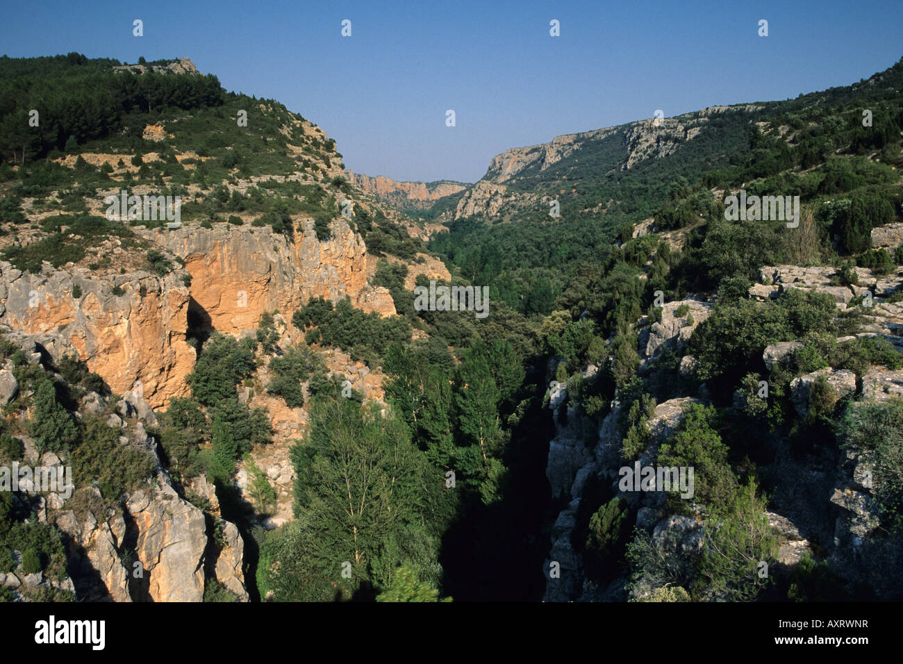 Canyon at Sierra de Gudar, Teruel, Spain Stock Photo