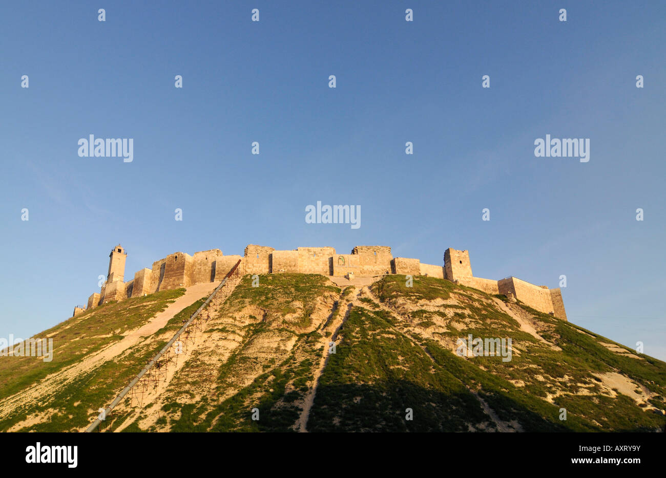 A view of the citadel in the old town of Aleppo, Syria Stock Photo