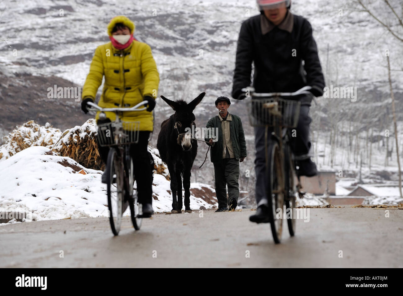 General scene in a northern village Hebei province, China. 28-Mar-2008 Stock Photo