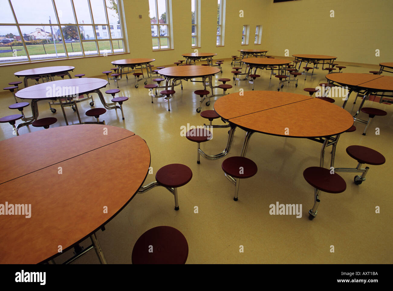 School Cafeteria Stock Photo