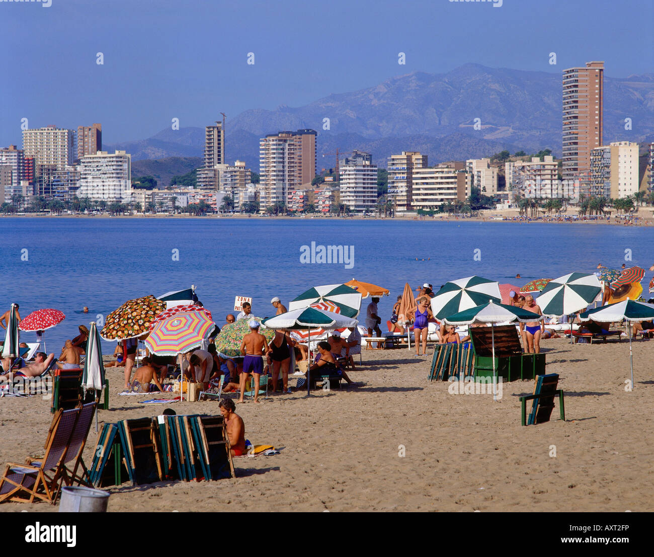 geography / travel, Spain, Costa Blanca, Benidorm, beach port, Hotels, Hotels, tourism, holiday, holidays, vacation, travel, Stock Photo