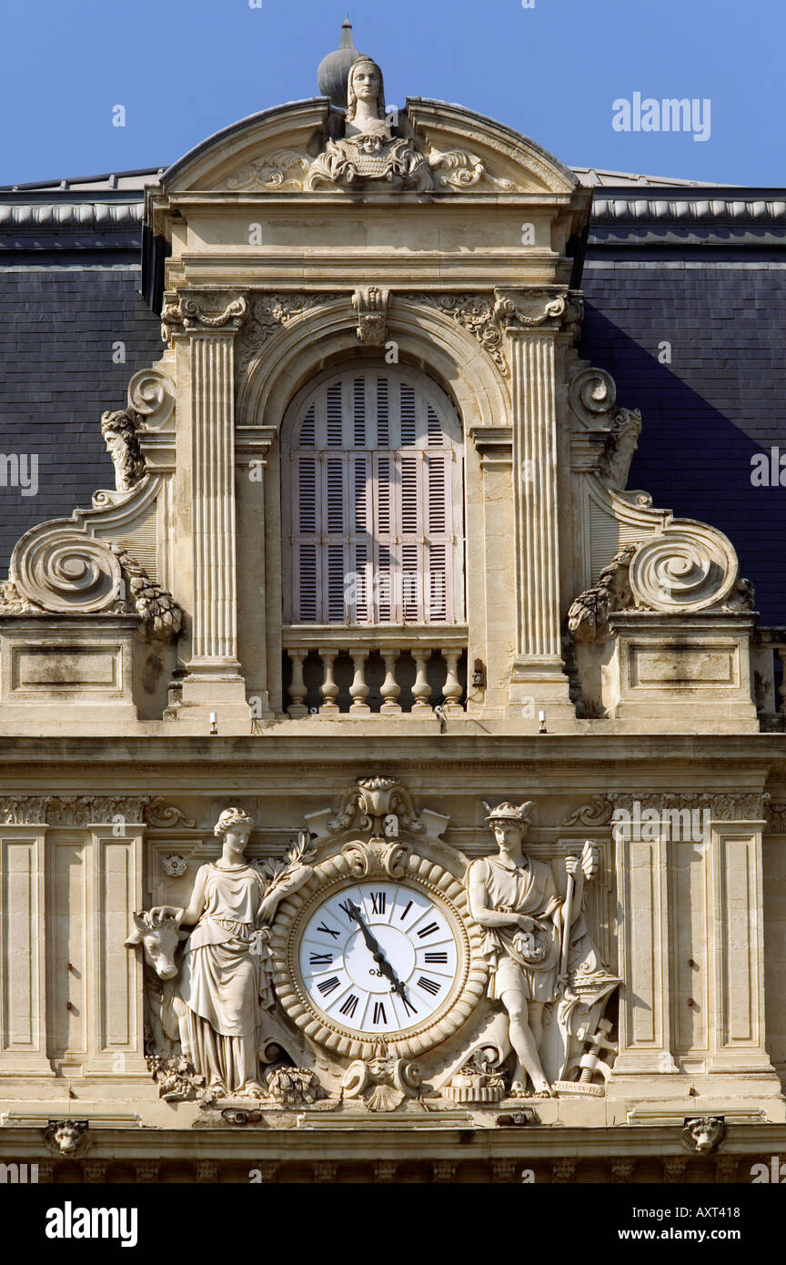 FRANCE MONTPELLIER PREFECTURE CLOCK Stock Photo