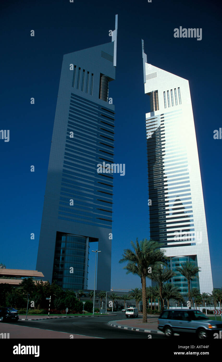 Emirates towers Dubai UAE Stock Photo Alamy