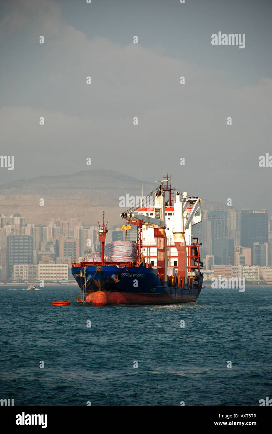 Cargo ship, Hong Kong Stock Photo Alamy