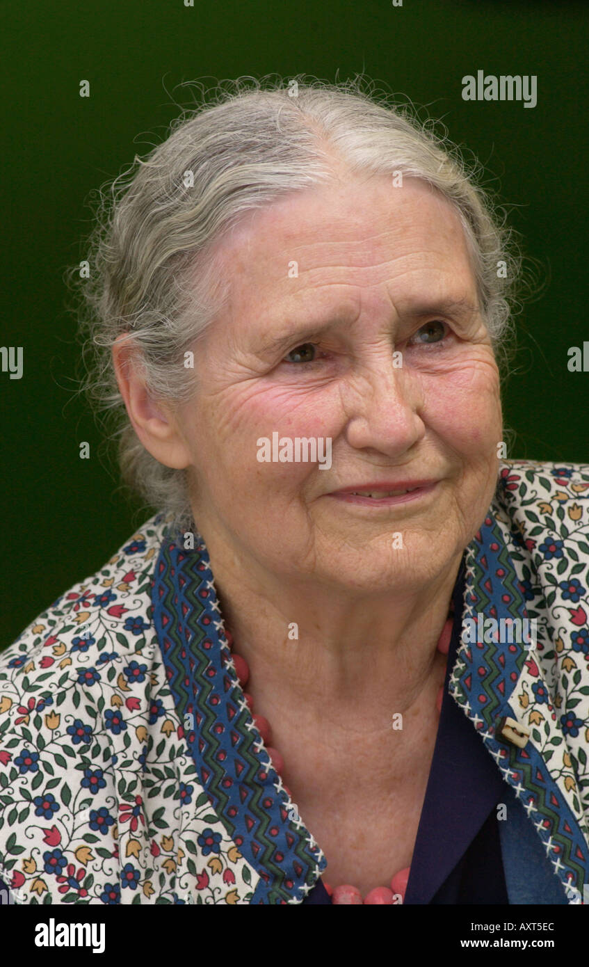 Novelist Doris Lessing pictured at The Guardian Hay Festival 2004 Hay on Wye Powys Wales UK Stock Photo