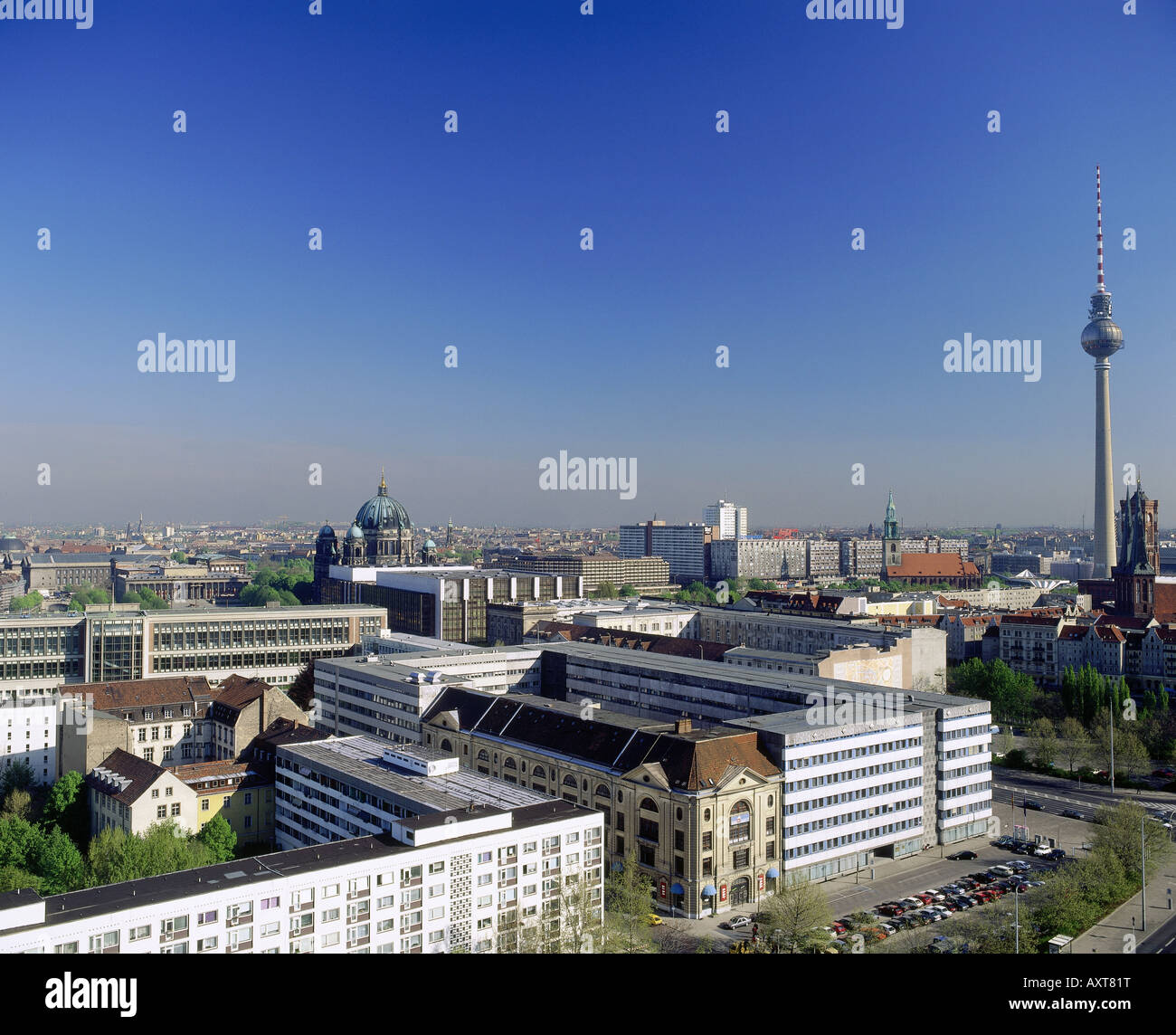 geography / travel, Germany, Berlin, city views, cityscape central Berlin, Gertraudenstrasse, Muehlendamm,   television tower, Stock Photo