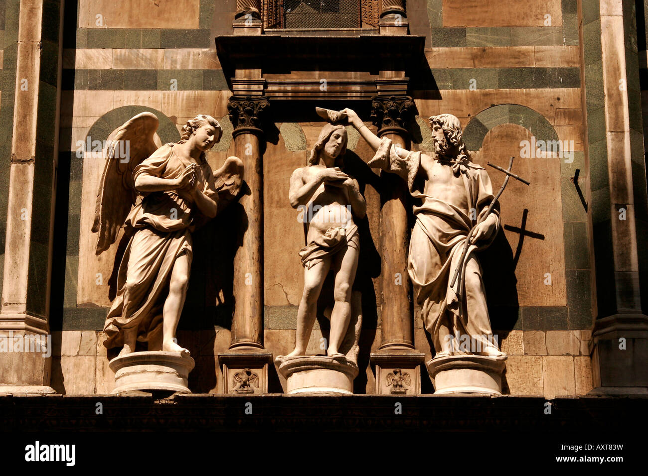 Statues at Baptistery San Giovanni in Florence Italy Stock Photo