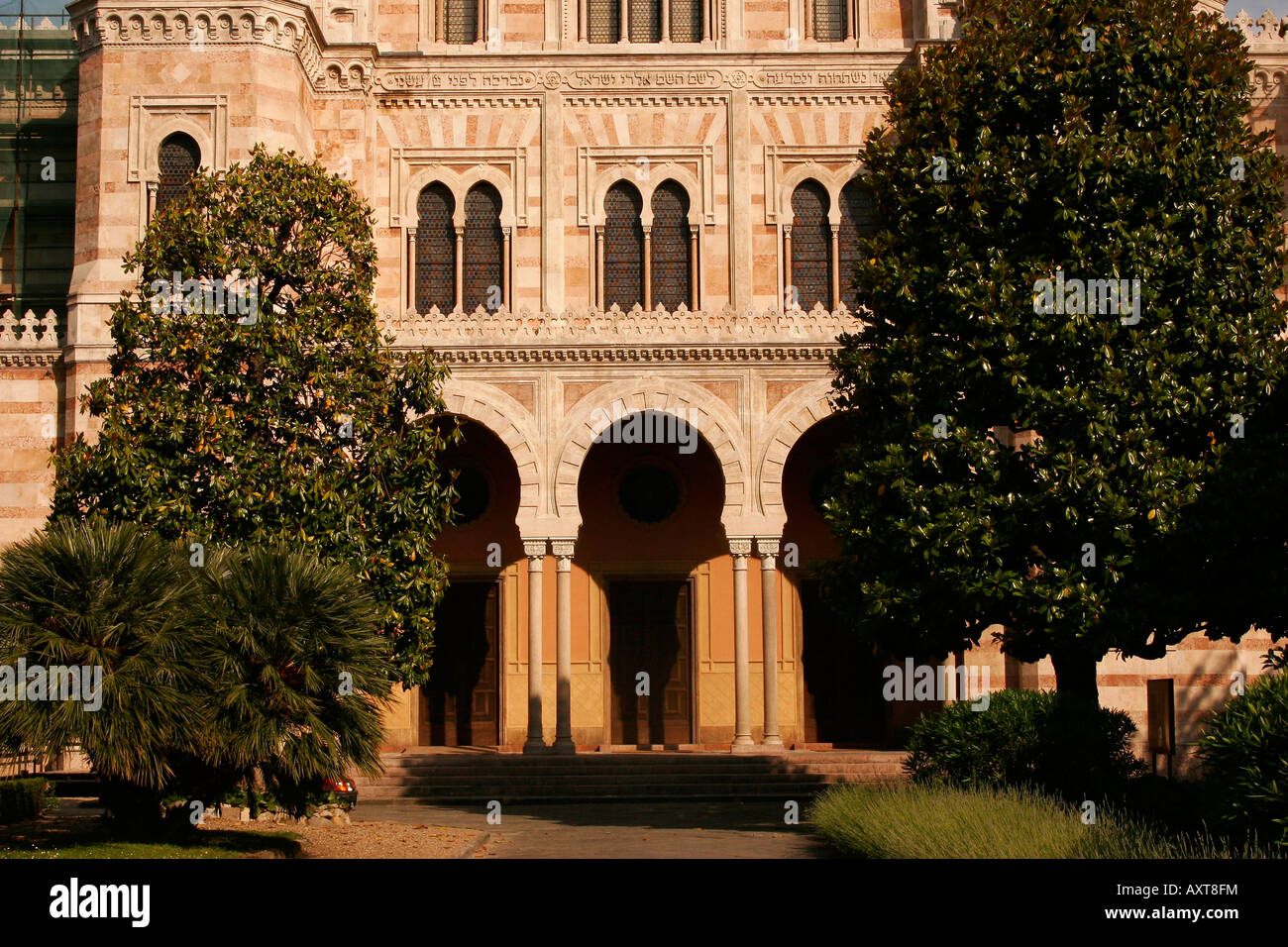 Main entrance to the synagogue in florence Italy Stock Photo
