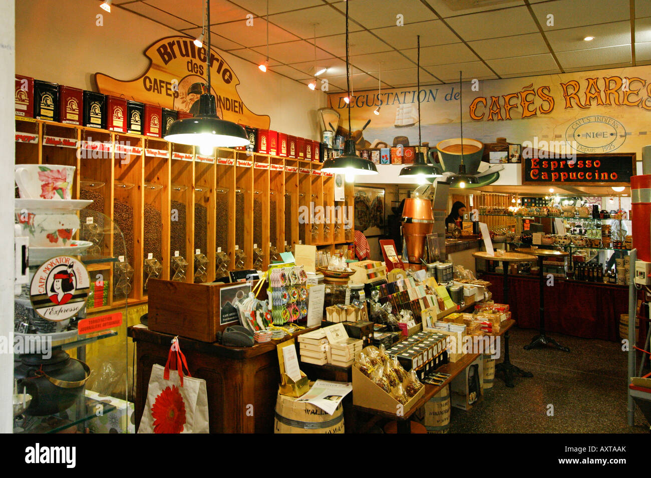 France Nice old city center coffe shop Stock Photo