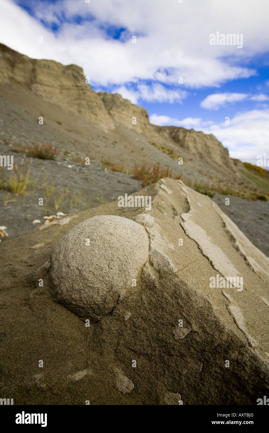 rock concretion, Thunderball Canyon, Yukon Territory Stock Photo