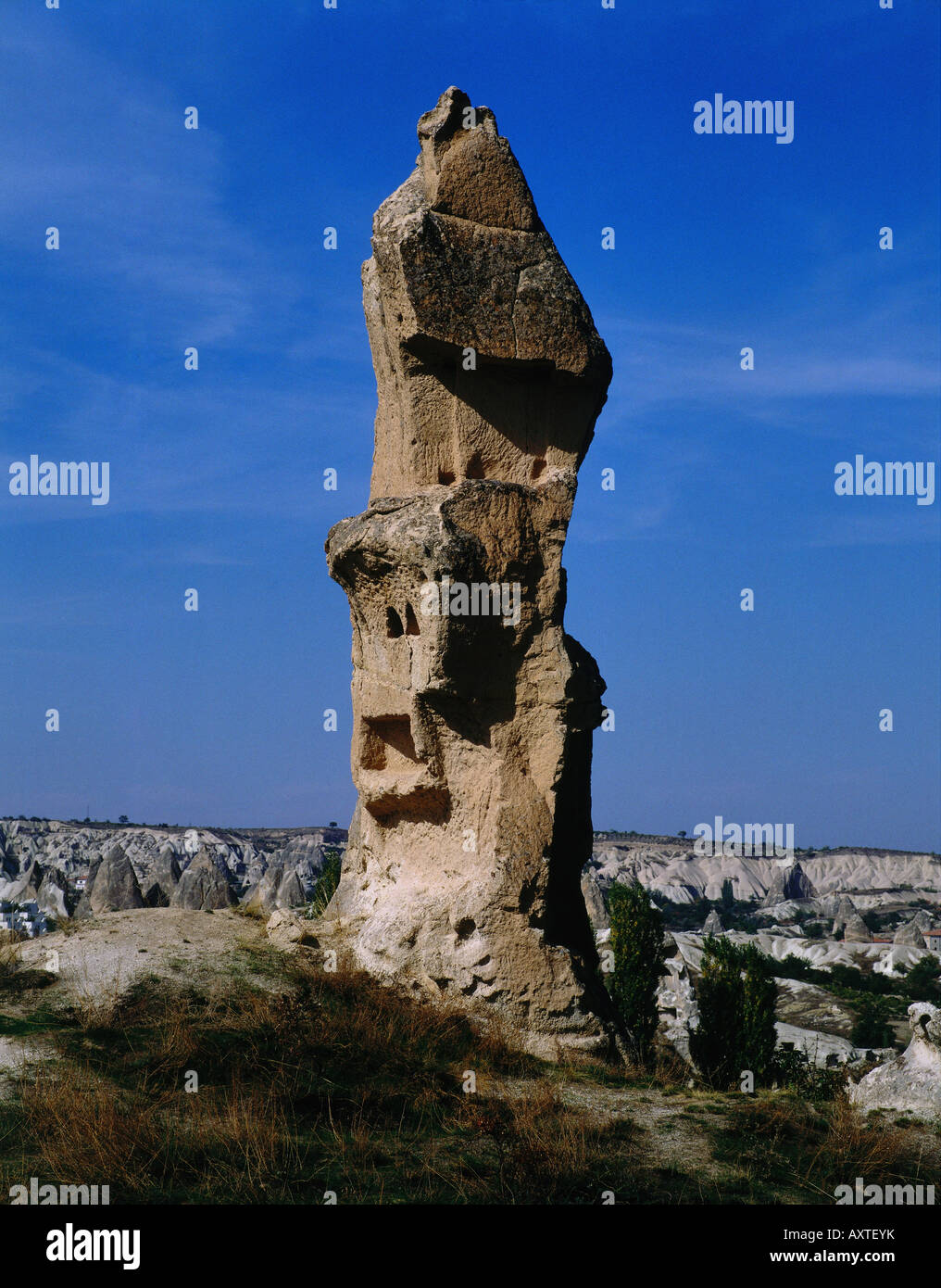 geography / travel, Turkey, Goereme, landscape, landscapes, tuff, rocks, Cappadocia, special geological formations, tufa, geolog Stock Photo