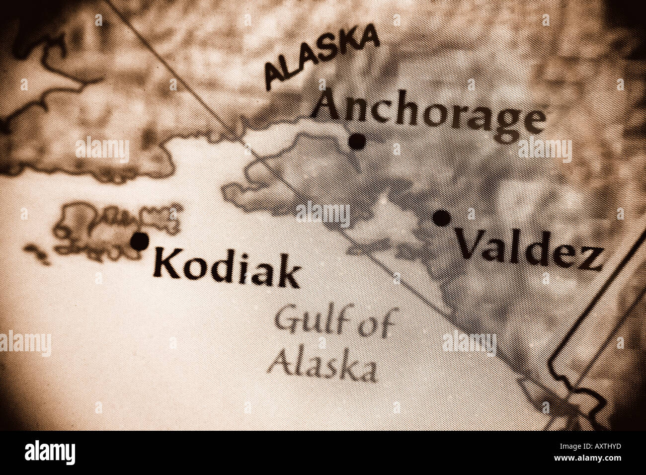 Close up map of the state of Alaska - Close Up Map Of The State Of Alaska In The United States Of America AXTHYD