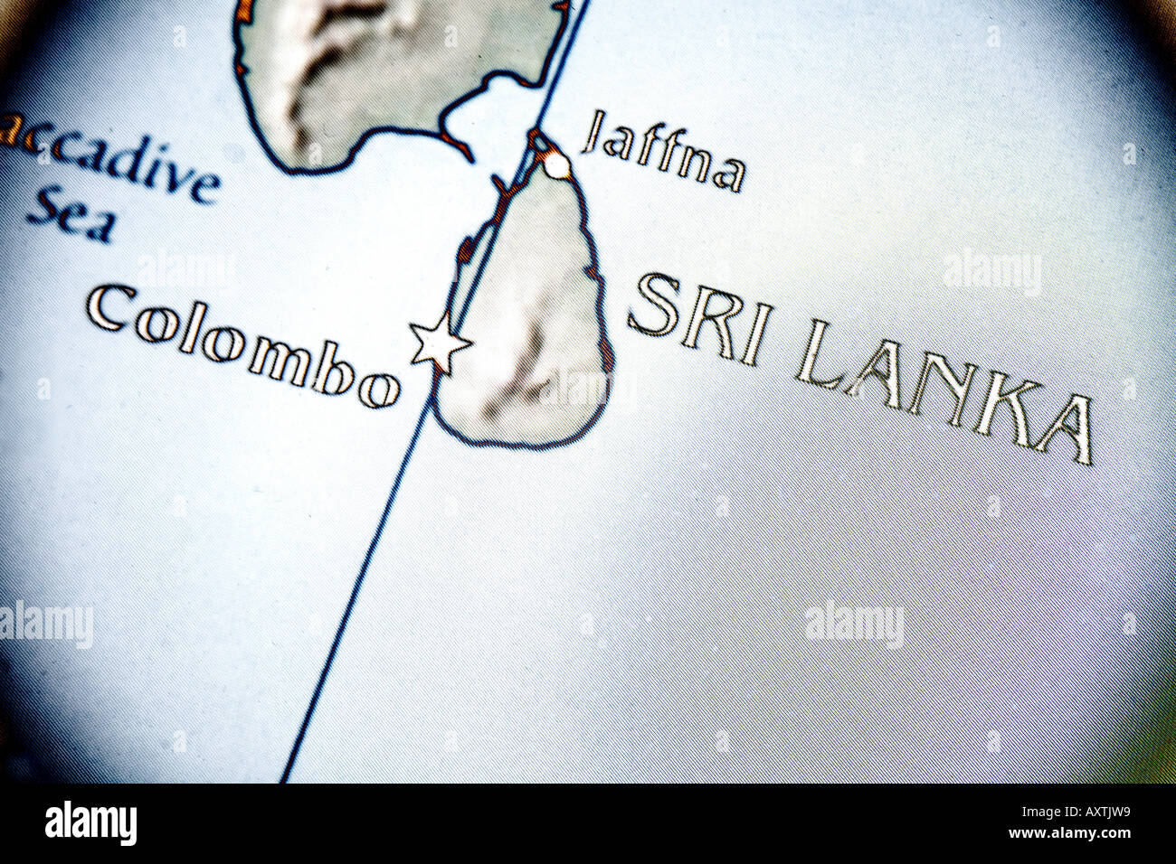 Up Country Sri Lanka Map Close-Up Map Of The Country Sri Lanka Located In Southern Asia Stock Photo  - Alamy