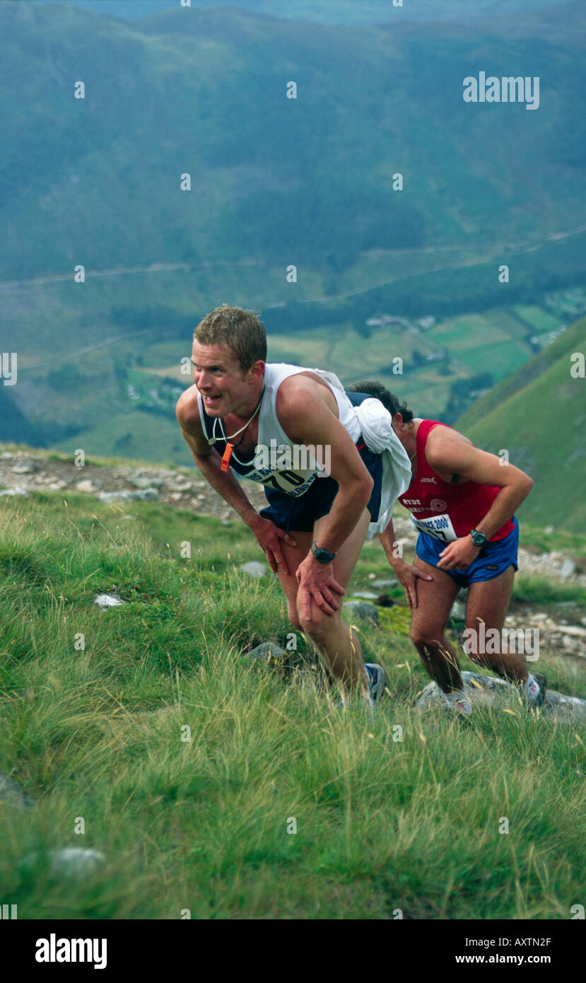 The Ben Nevis Race near Fort William, Lochaber, Highland, Scotland, UK. Competitors in the the famous mountain race Stock Photo