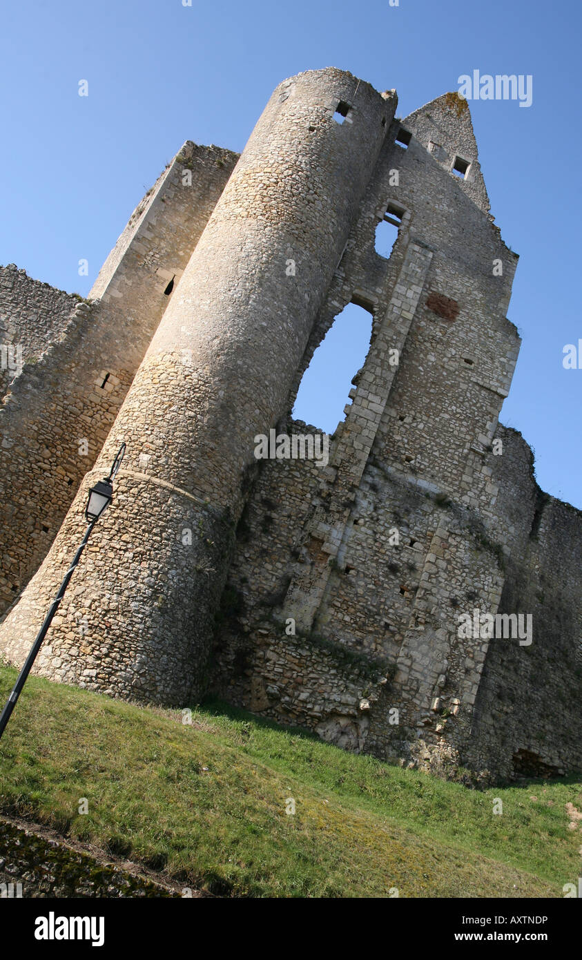 Castle in France Angles sur l'Anglin Stock Photo