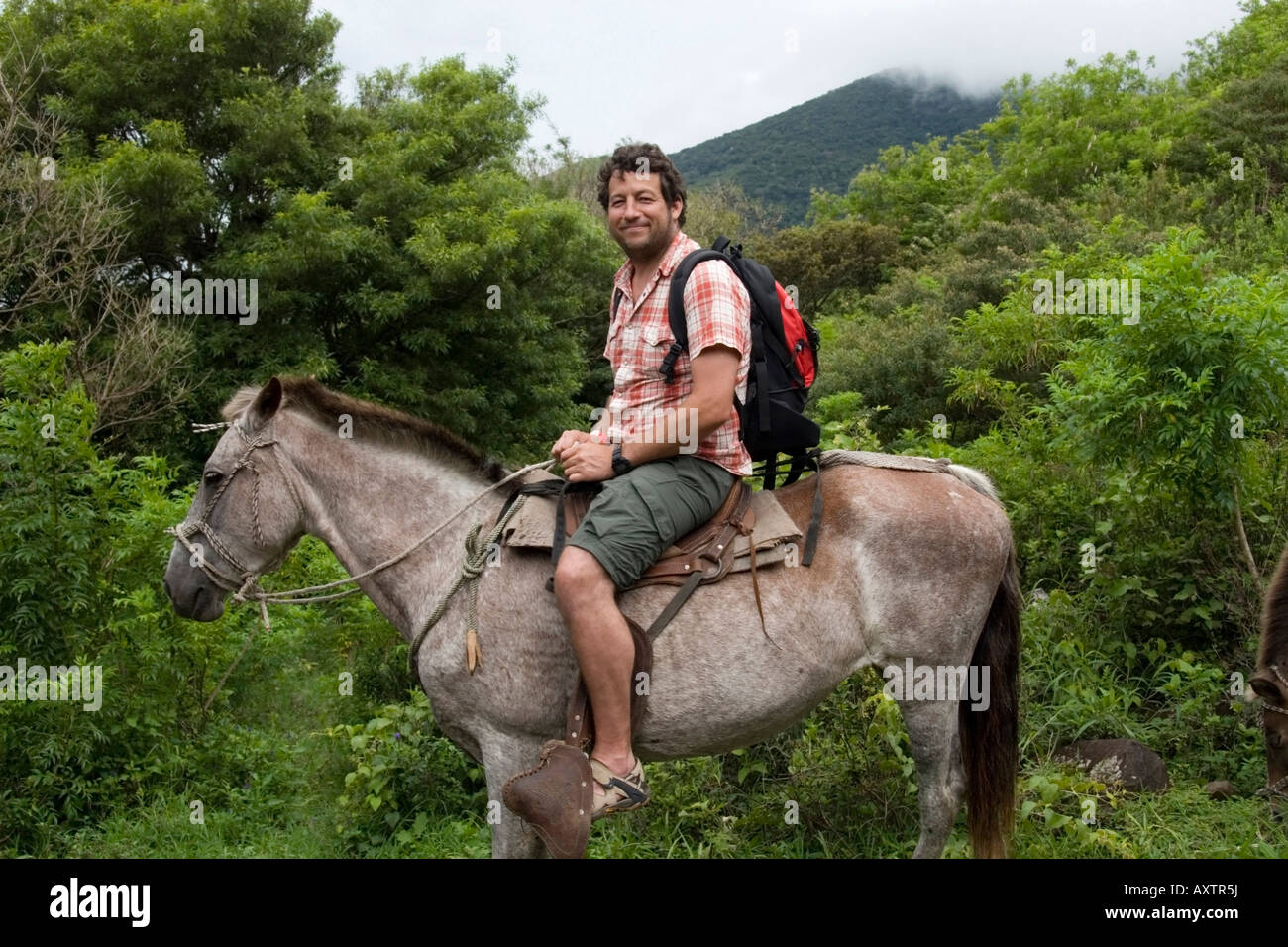 Horseback riding in Costa Rica Stock Photo