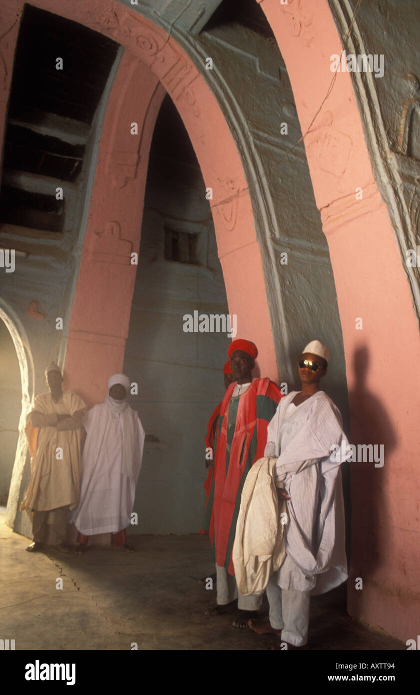 Hadeja Riders five men standing inside the emir of Hadeja palace in Northern Nigeria ...