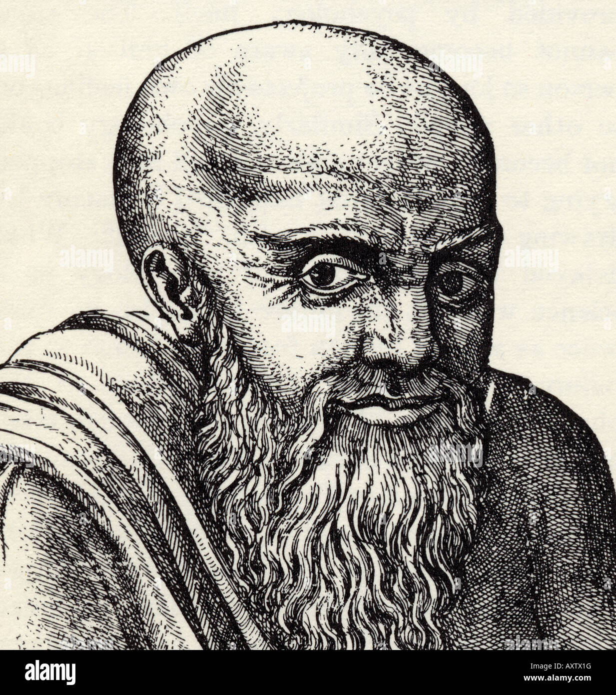 SOCRATES  17th century engraving od the ancient Greek philospher Stock Photo