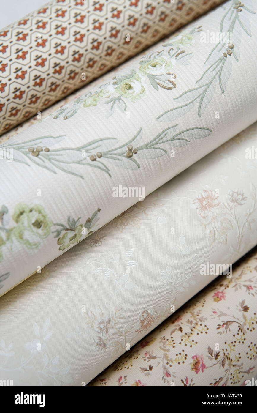 Rolls of Wallpaper Stock Photo Alamy