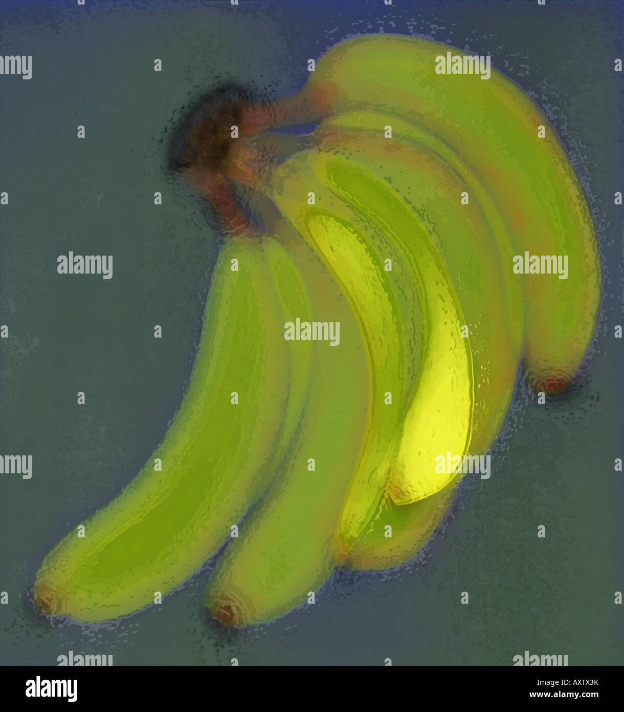 colorized x-ray of a bunch of bananas Stock Photo - Alamy