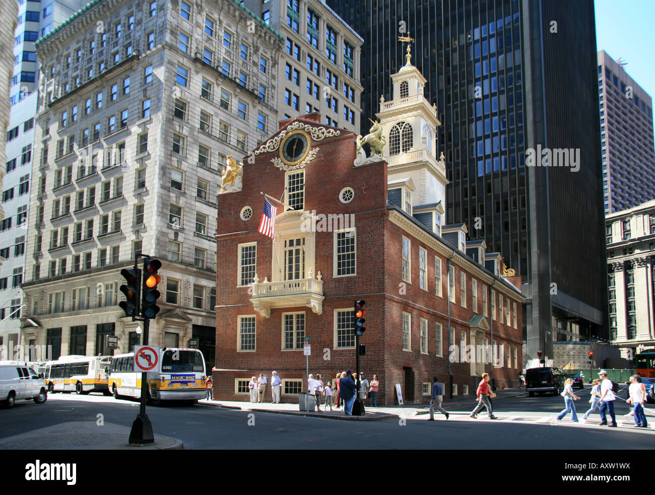 The Old State House, Boston, MA, the location of the Boston Massacre on 5th March 1770. Stock Photo
