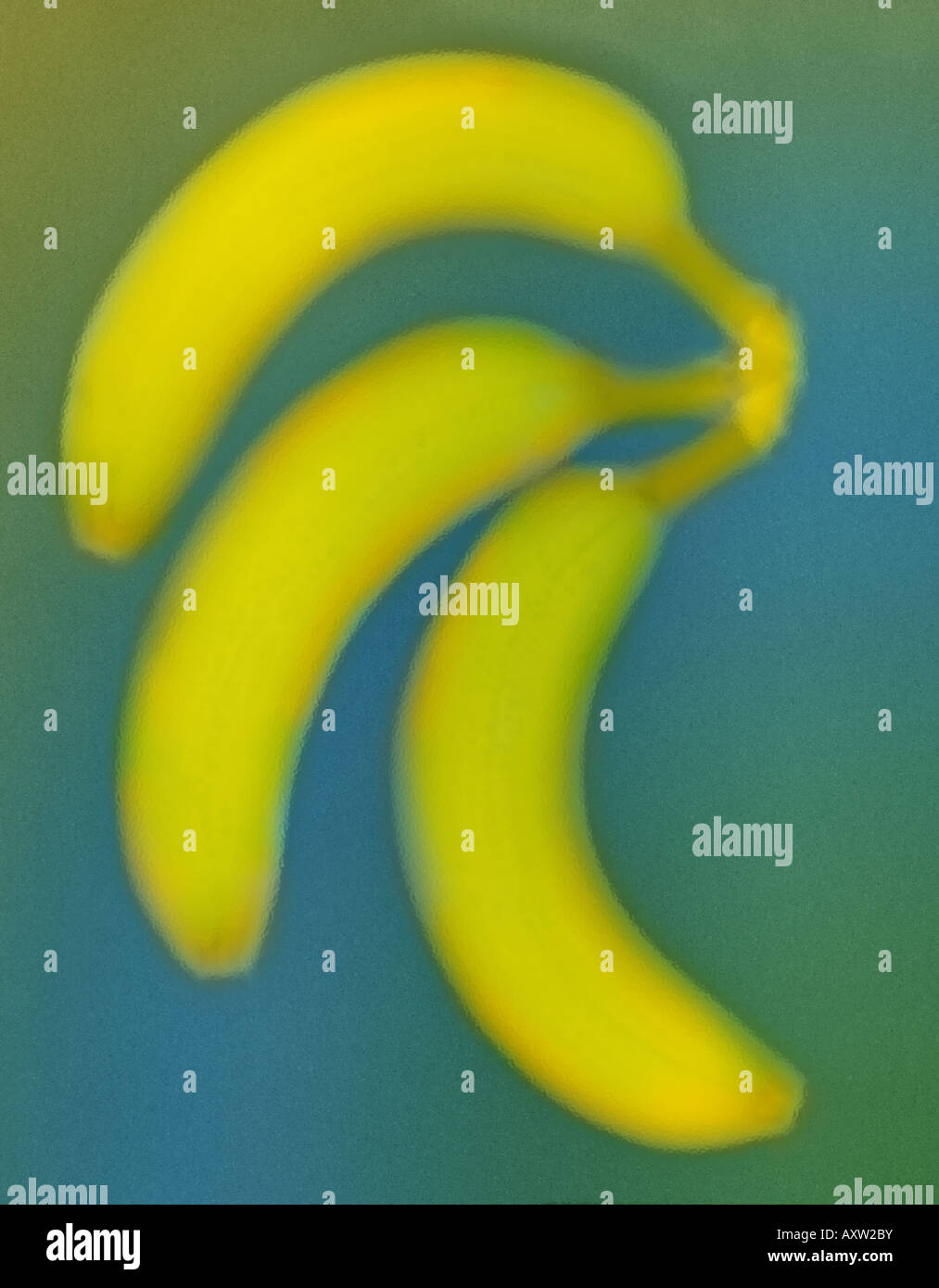 colorized x-ray of three bananas Stock Photo - Alamy