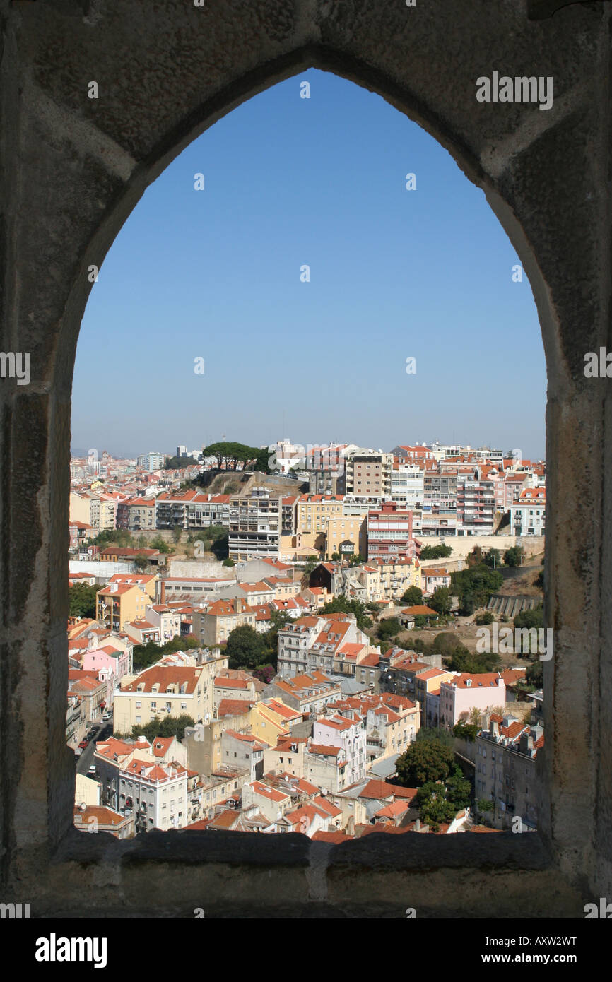 View of Lisbon from the Saint George's Castle, Portugal Stock Photo