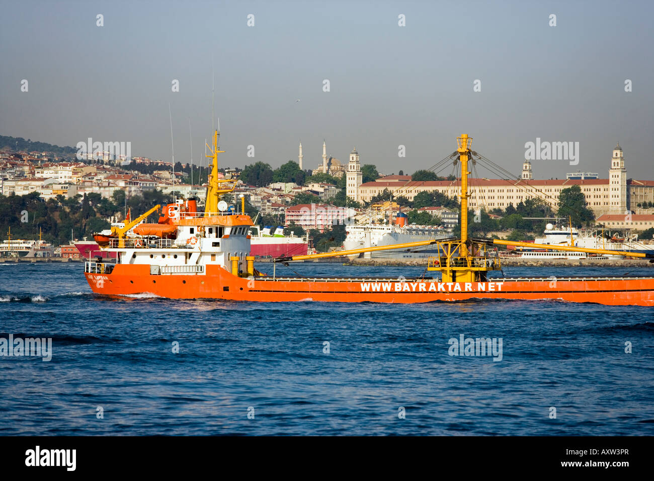 Istanbul, Marmara Region, Turkey; view across the Bosphorus to the Selimiye Barracks in Harem Uskudar. Stock Photo