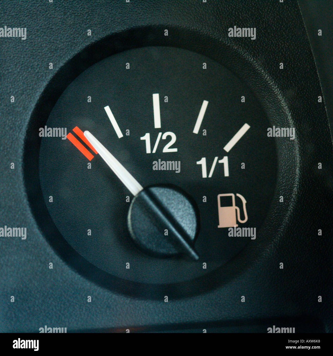 fuel gauge consept running on empty Stock Photo