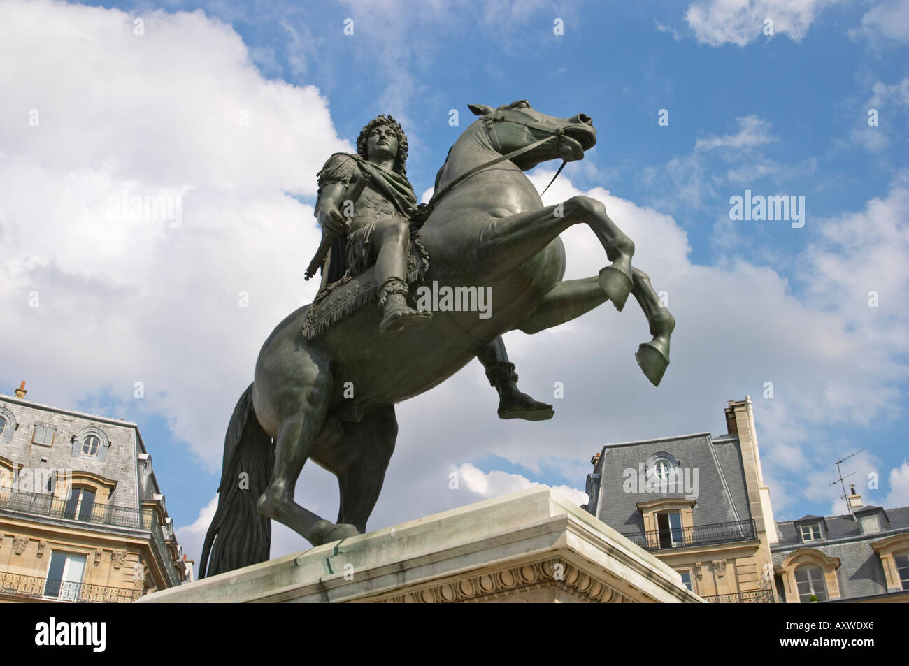 Statue of Louis XIV on horseback in the Place des Victoires Paris ...