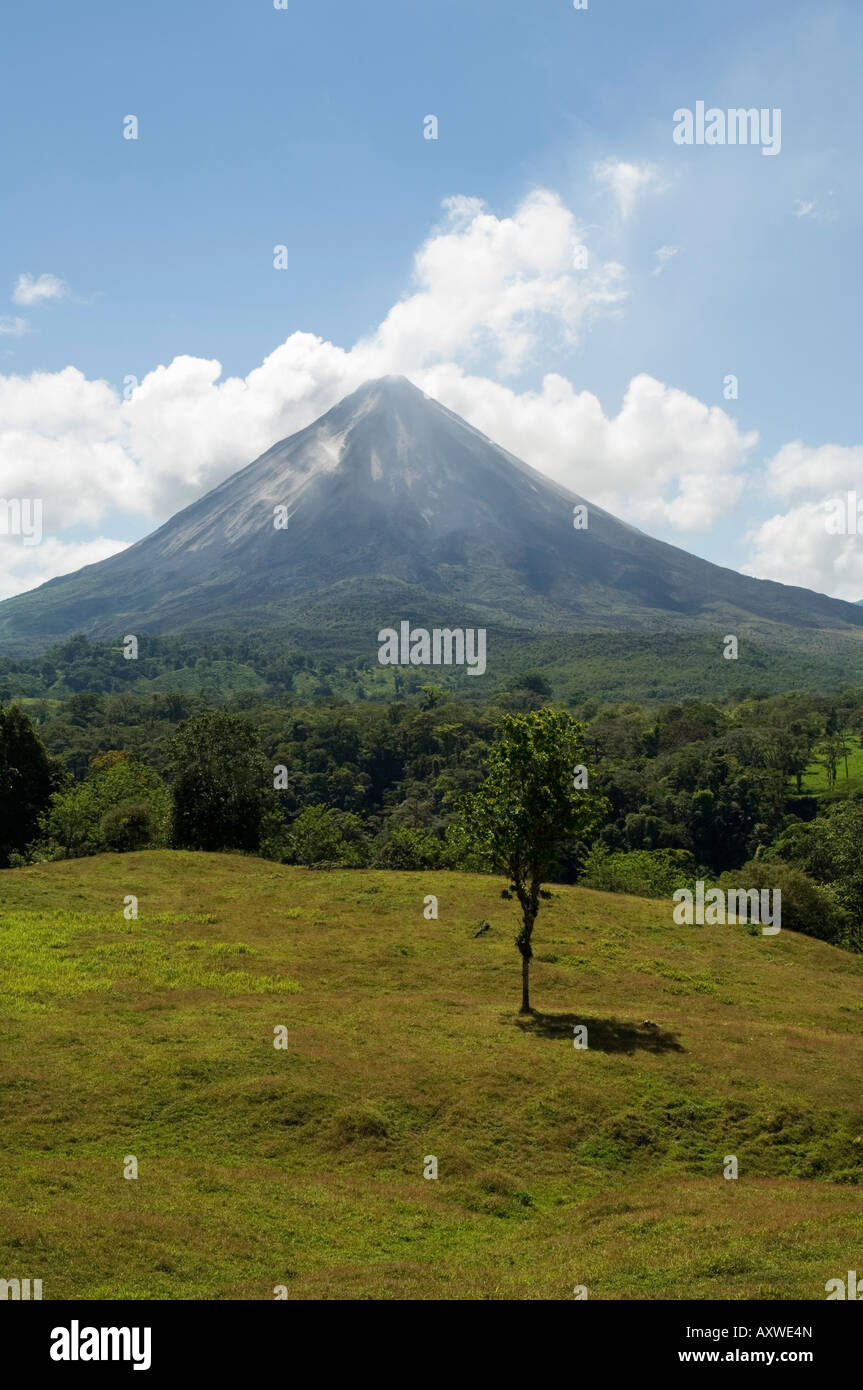 Arenal Volcano from the La Fortuna side, Costa Rica Stock Photo