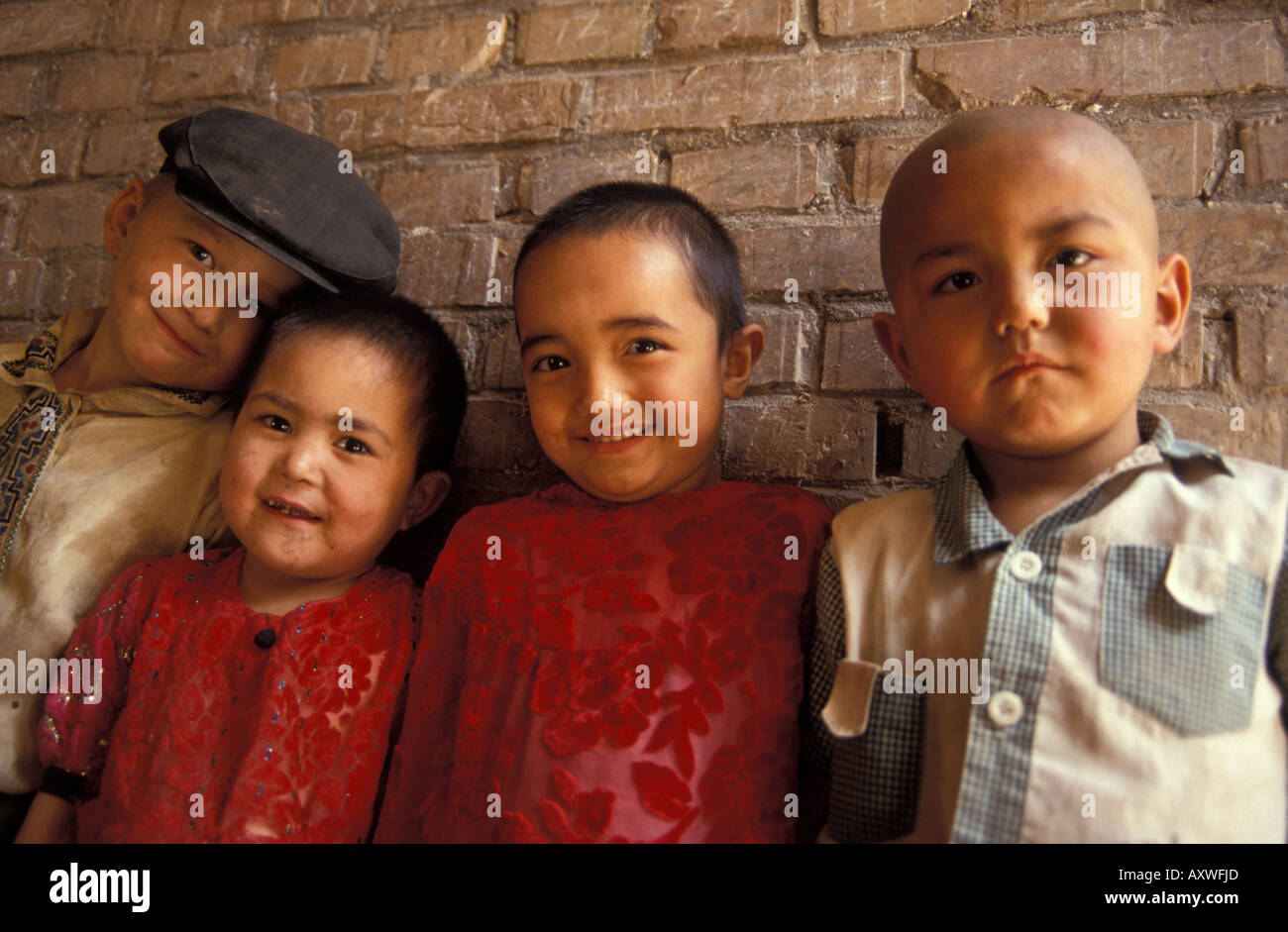 Uighur children Kashgar Xinjiang China Stock Photo