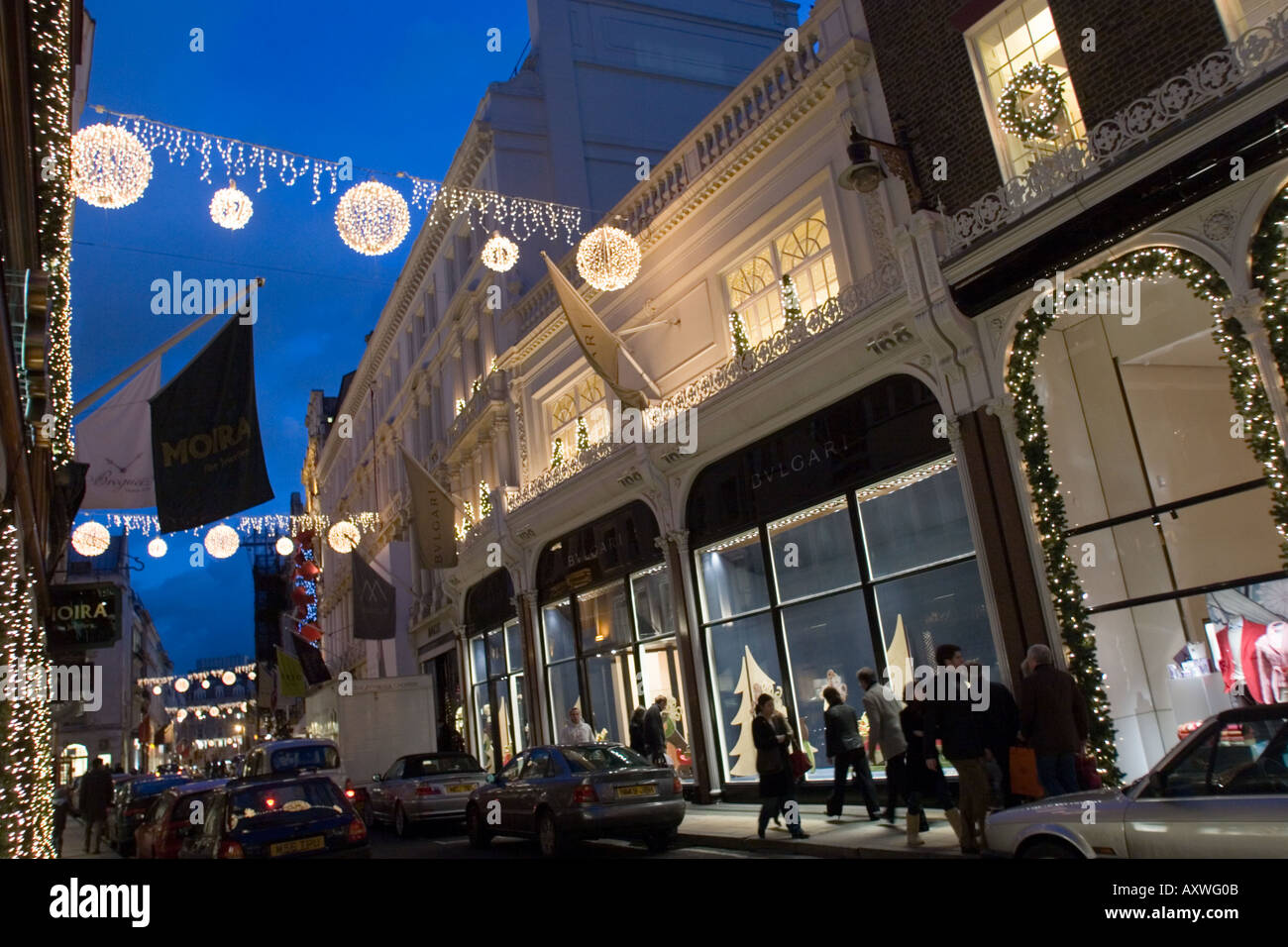 New Bond Street at night, London Stock Photo - Alamy