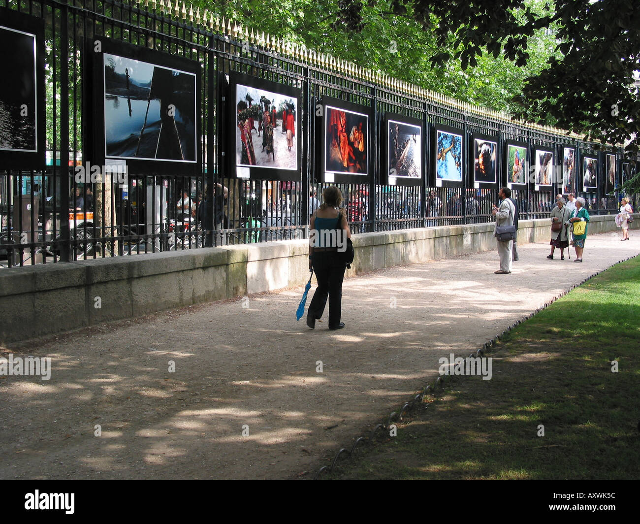 open air exhibition Jardin du Luxembourg Paris France Stock Photo
