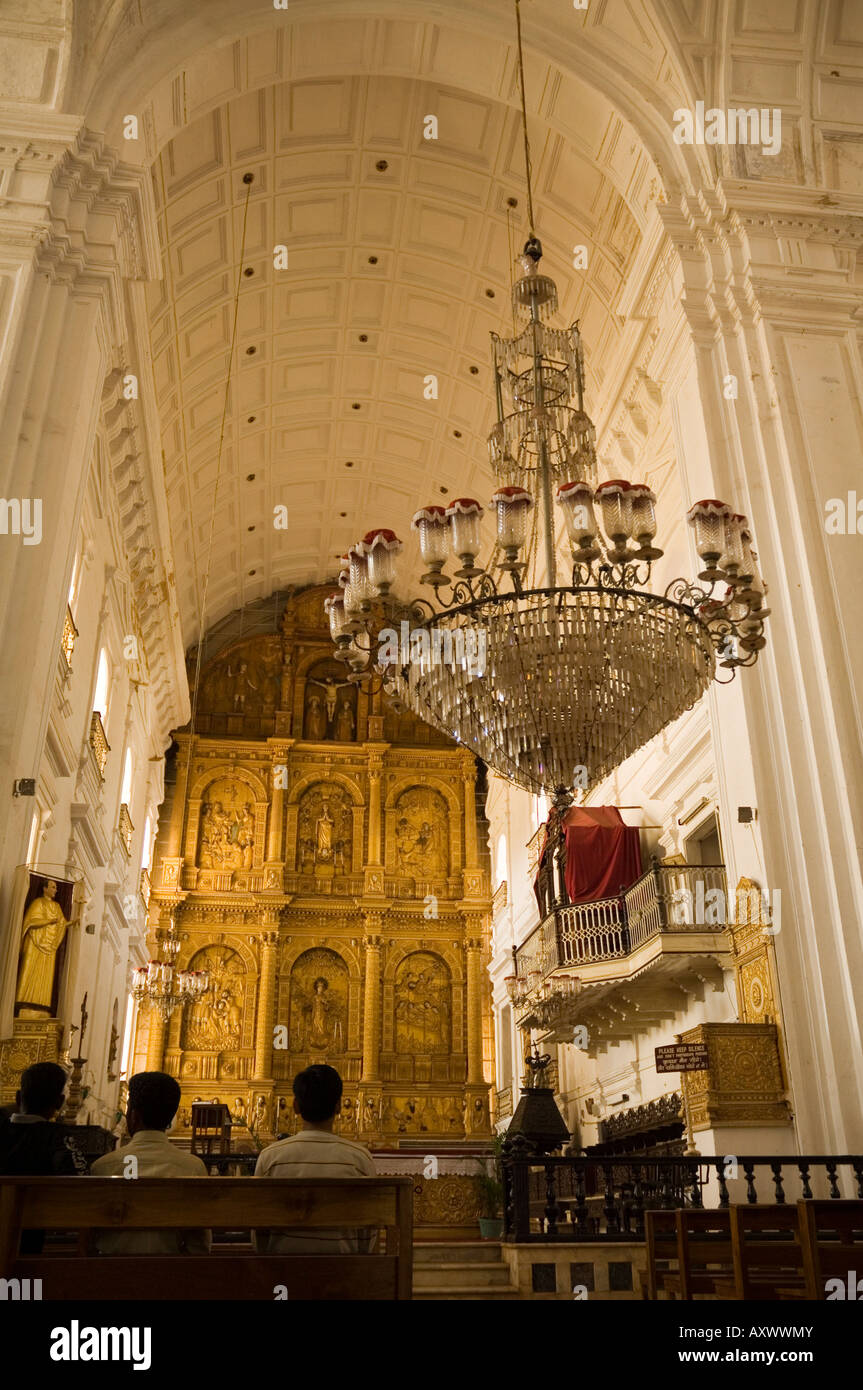 Se Cathedral, thought to be Asia's biggest church, Old Goa, Goa, India Stock Photo