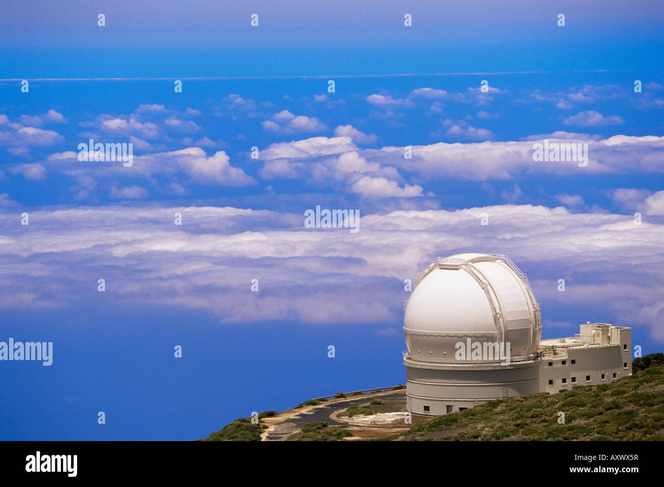 Astrophysic observatory situated near Roque de los Muchachos, La Palma, Canary Islands, Spain, Atlantic, Europe Stock Photo