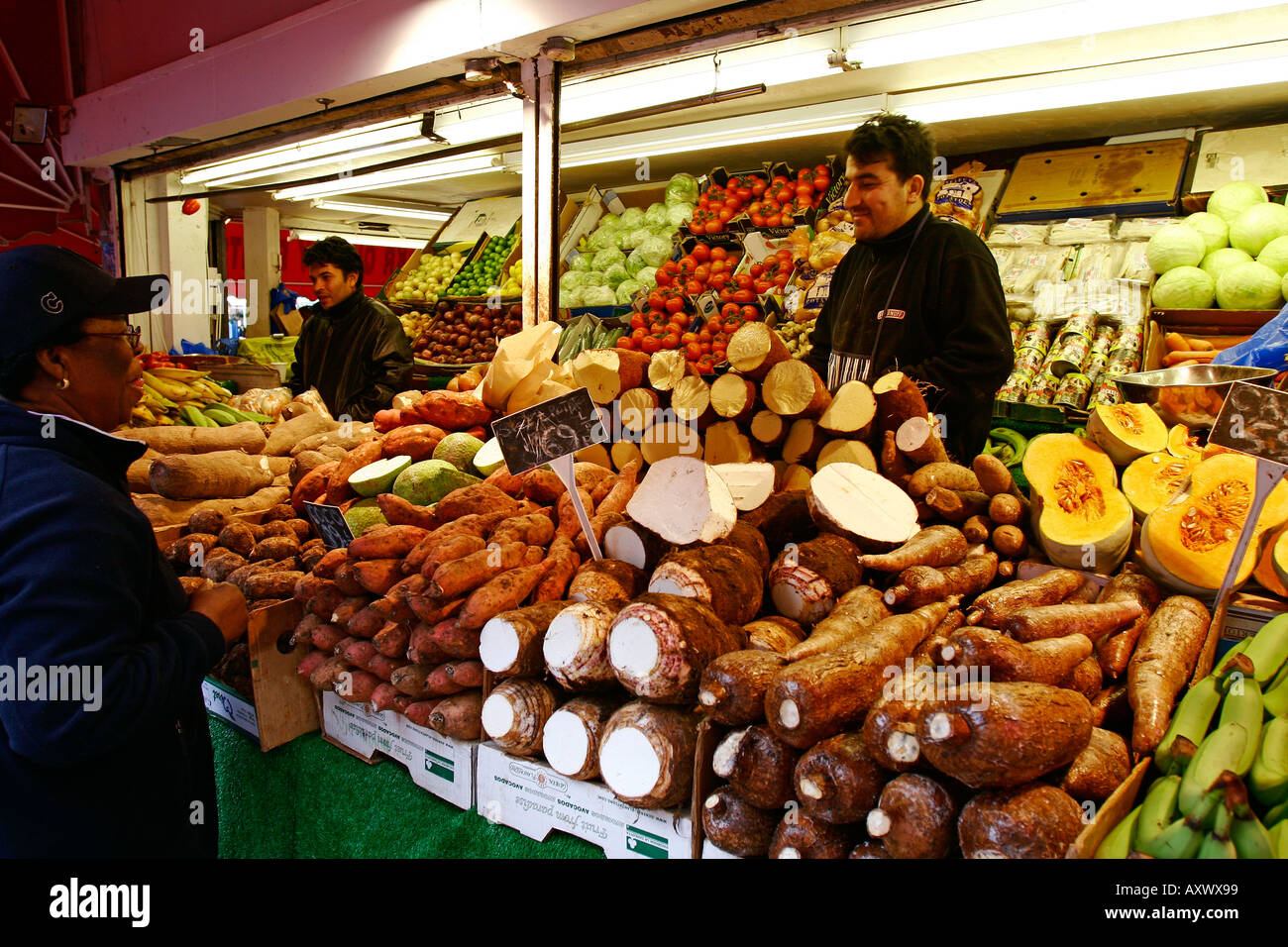united kingdom south london brixton the open air market selling