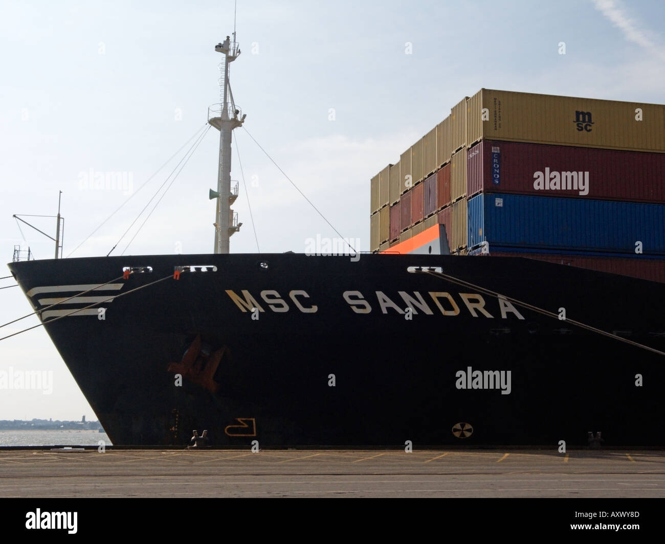 MSC, Mediterranean Shipping Company's Containership MSC SANDRA berthed