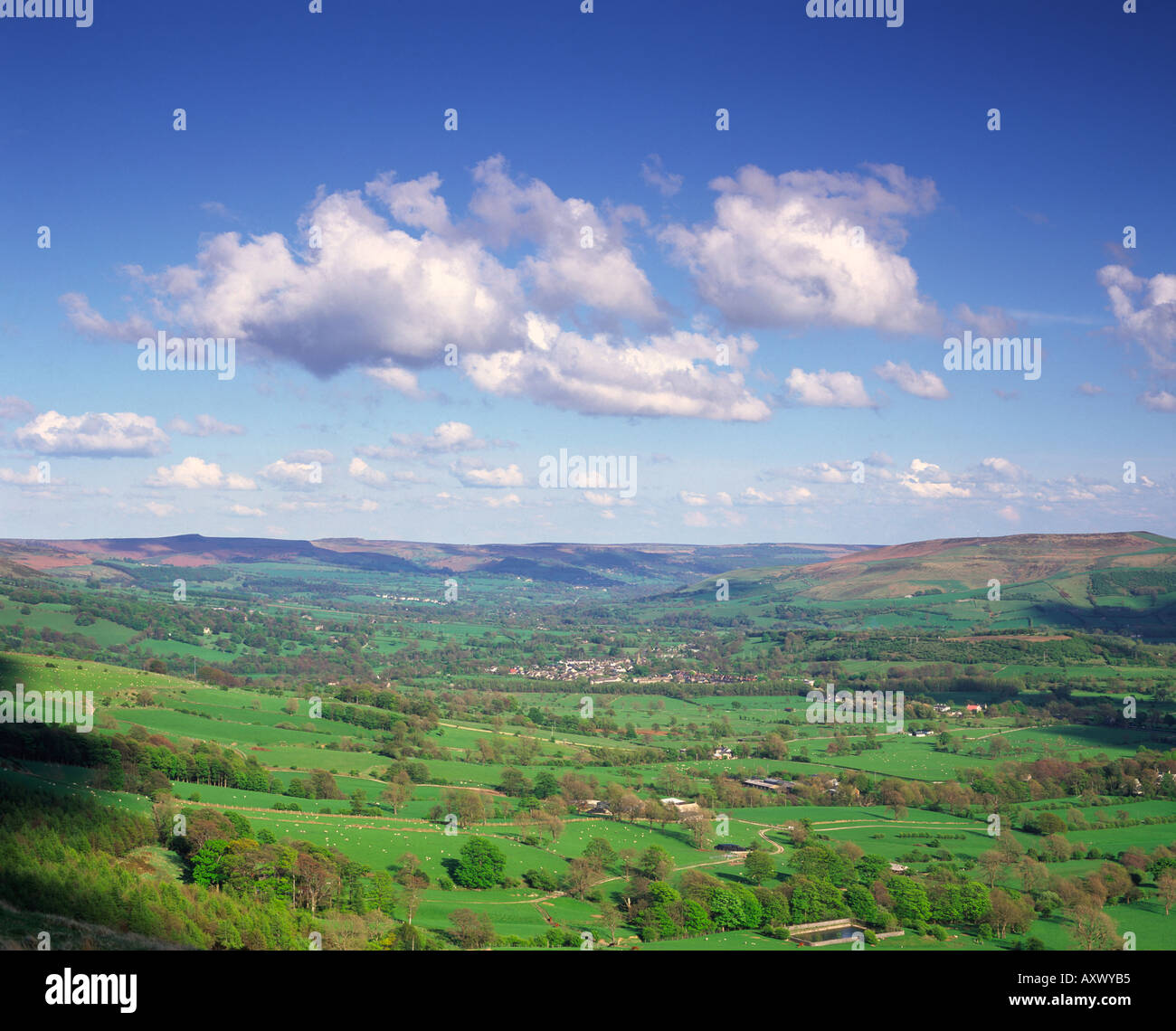 View down the Hope valley from  Hollins Cross Stock Photo