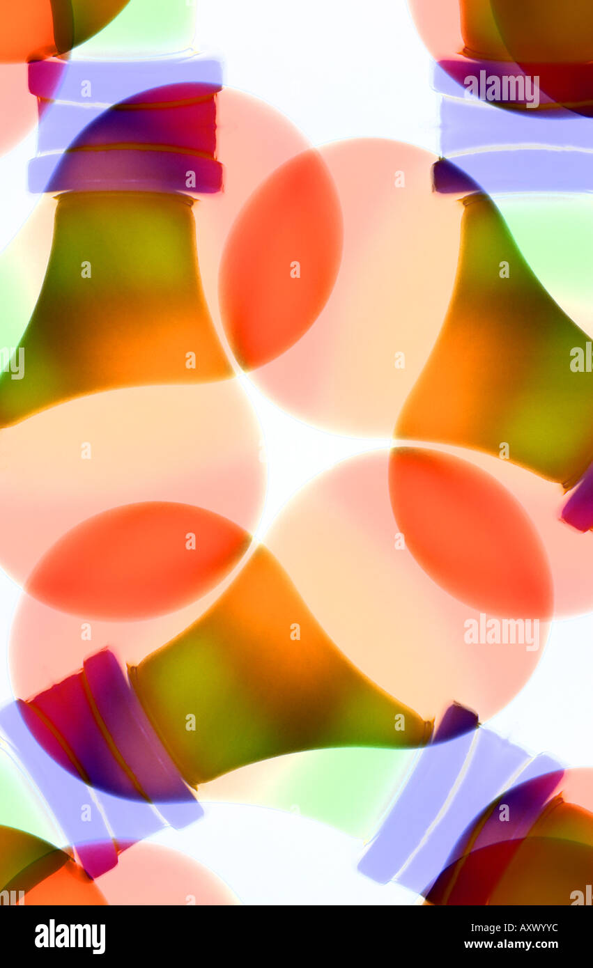 Multicolored light bulbs Stock Photo